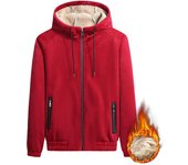 Chaqueta tipo cárdigan con capucha de otoño e invierno, además de chaqueta cálida acolchada de terciopelo, chaqueta de hombre de talla grande L negro