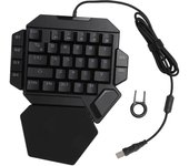 Teclado mecánico para juegos RGB de una mano, 35 teclas, retroiluminación RGB, interruptor azul, mini teclado para juegos con