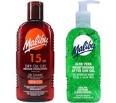 Malibu dry oil in SPF15 200ml + Aloe gel after tanning 200ml