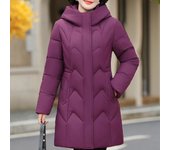 Parkas largas de invierno de talla grande XL-6XL, prendas de abrigo para mujer, con capucha, elegantes, nuevas, abrigos, chaquetas holgadas, gruesas y cálidas para mujer de mediana edad XL negro