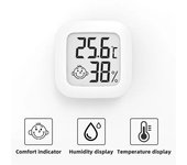 Termómetro Digital LCD, higrómetro, medidor electrónico de temperatura y humedad para interiores, estación meteorológica para el hogar blanco