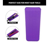 Estera de silicona resistente al calor, alisador de pelo, plancha plana, rizador, herramienta de diseño ondulado, rizador antideslizante, cubierta de aislamiento térmico gris