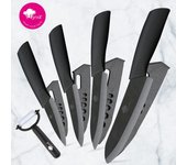 Cuchillos de cerámica Cuchillos de cocina Juego de cuchillos de chef de 3, 4, 5 y 6 pulgadas + pelador Hoja de circonio blanco Mango multicolor Cuchillos de cocina y accesorios Juegos de cuchillos negro