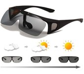 Gafas de sol polarizadas clásicas abatibles para hombre, fotocromáticas, para pescar, conducir, con visión nocturna, deportivas, UV400 negro