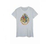 Camiseta con el escudo de Hogwarts para mujer/señora de Harry Potter L gris