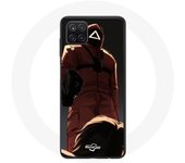 Coque Samsung Galaxy A12 Squid Game Soldat Rouge avec Masque Triangle