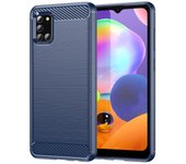 Funda de silicona para Samsung A31 A41 A51 A81 A91 Galaxy a51 5g uw Funda de fibra de carbono a prueba de golpes para Galaxy a21s A71 5G Fundas mate Galaxy A31 negro