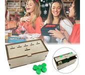 Juego de centavo con caja de madera de pino Dados Moneda verde 2-6 jugadores Competitivo Niños Adultos Estrategia familiar Juego de mesa Cumpleaños Regalo de Navidad