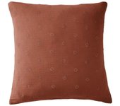 Taie d'oreiller Brodée Déco  Gaïa Boho  60 x 60 cm & 50 x 70 cm  Gaze de Coton  - Gaïa Boho Terracotta - 60 x 60 cm