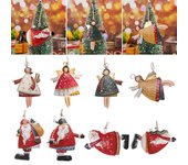 Adornos para árboles de Navidad, suministros para festivales, adornos navideños con forma de ángel de dibujos animados, colgantes de Papá Noel Santa Claus 5