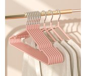 10 piezas de perchas gruesas antideslizantes sin rastro, perchas de plástico de doble inmersión secas y húmedas para almacenar ropa, tendedero, percha de soporte para ropa 40g 10pcs blanco