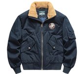 Chaqueta de algodón de invierno para hombre, abrigo de algodón grueso con cuello de piel de cordero, talla grande M azul