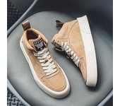 Zapatos altos de moda para hombre, superventas, de otoño e invierno, con suela gruesa, resistentes al desgaste, para senderismo al aire libre, informales, con cordones, deportivos. 38 marrón