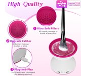 Limpiador de brochas de maquillaje eléctrico portátil, cepillos automáticos, lavadora y secadora con incorporado 0 blanco