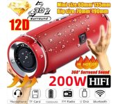 Altavoz Bluetooth portátil de 200 W, resistente al agua IPX7, altavoz de columna HIFI para exteriores, subwoofer, altavoz estéreo TWS, radio FM, caja de sonido TF
