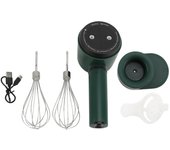Batidora de Mano Eléctrica Inalámbrica con 2 Varillas 1200mAh USB Recargable de Mano Acero Inoxidable L