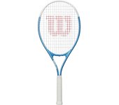 Raqueta de tenis rígida Wilson Ultra Power 112 XL, empuñadura azul, talla 2, WR147110U2, para principiantes, ocio [Encordado de tripa], blanco/perla