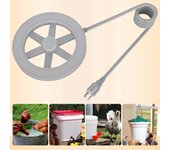 Bebedero termostático para pollos, calentador termostático de 250W, aluminio duradero, seguro, saludable, revestimiento antiescaldaduras, descongelador de agua para pollos de invierno US Plug blanco