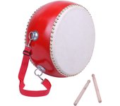 Garantía de la marca Univarc Ahora eres un fabricante de correas de baquetas grandes taiko de piel de vaca auténticas Garantía del instrumento de percusión Tambor Juguete Presente rojo