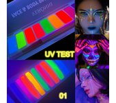 Juego de pintura fluorescente ultravioleta de 10 colores neón: aceite fluorescente para arte facial y corporal, perfecto para Halloween, fiestas y maquillaje de disfraces