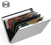 Tarjetero antimagnético de acero inoxidable a la moda para mujer y hombre, tarjetero de Metal para tarjetas de crédito, tarjeteros organizadores, cartera LXY azul