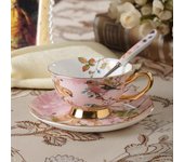 Juego de Tazas de cerámica para café de estilo europeo con cuchara y platillo, juego de tazas de café de porcelana de alta gama para Espresso, capuchino, café con leche y té
