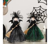 Adornos de Halloween Festival de fantasmas Muñeca de bruja Árbol de Navidad Estrella superior Decoración de escritorio Adornos de muñeca negro