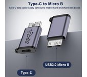 Adaptadores Micro USB a Adaptador Alta Velocidad Compatibilidad con Transferencia de Datos Discos Duros Externos Adaptadores Móviles Tipo C gris
