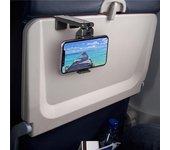 Soporte para teléfono de avión plegable y ajustable, soporte de escritorio portátil para viajes, para asientos de avión, trenes y automóviles, soporte giratorio para teléfono 1 pc negro