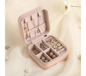 Organizador De joyas, estuche De joyería De viaje, caja De joyería portátil, almacenamiento De cuero, Joyeros, Organizador De Joyas color rosa