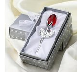 Figuritas de flores rosas de cristal, artesanías, recuerdos del Día de San Valentín, regalo para amantes de Navidad, recuerdo, adornos para decoración de boda y hogar C