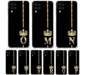 Funda con letras y corona de diamantes para Samsung A13, A33, A73, A53, A23, A51, A71, A21S, A12, A31, A41, A05s, A03S, A15, A25, A32 5G Samsung A32