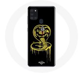 Coque pour Samsung Galaxy A21s Cobra Kai Logo Jaune Fond Noir Affiche Série