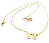 7bis [P5811] - Collier artisanal 'Jeu d'Echecs' doré (tour- cavalier) - 10x5 mm