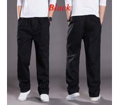 Pantalones casuales de cintura elástica de sección delgada para hombre, de talla grande, cómodos, transpirables y sueltos, para primavera y otoño XL