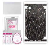 apgo Protective Skin Sticker for the back+sides compatible with Apple iPhone XR, Full Wrap Film, Foil, Vinyl - Pattern Carbon Black Pixel