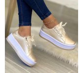 Zapatos planos de plataforma de moda para mujer con suela gruesa, zapatillas de deporte de gasa con cordones para mujer, zapatillas para correr, tenis para mujer 35 negro
