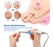 Taladro eléctrico para uñas de 30000RPM, mango de taladro para uñas, pieza de mano para máquina de manicura y pedicura rojo