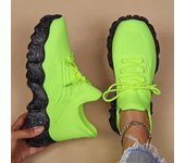 Zapatillas de deporte cómodas de suela suave para mujer, transpirables, de punto, ligeras, sin cordones, antideslizantes, para correr 36 azul cielo