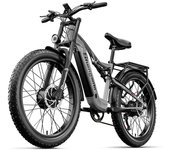 Bicicleta de montaña eléctrica SHENGMILO S600, motores duales de 2000 W, neumáticos anchos de 26 , batería SAMSUNG de 17,5 Ah, velocidad máxima de 45 km/h, autonomía de 50 km, frenos de disco hidráulicos gris