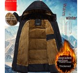 Chaquetas de invierno para hombre acolchadas de algodón grueso y reforzadas con terciopelo para papá y abuelo 4XL 150-170 catties negro