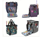 Organizador de hilo de tejer, bolsa de almacenamiento para lanas, bolsa portátil de ganchillo de gran capacidad, 1 unidad azul