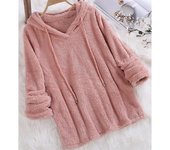 Pijamas de felpa con capucha de manga larga de color sólido populares de otoño e invierno L negro