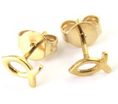 Les Trésors De Lily [M7078] - Boucles Plaqué Or 'Jesus Symbol' oro