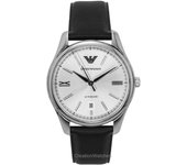 Reloj de Hombre Emporio Armani Correa de Cuero Esfera Plateada Automático AR60077 plata