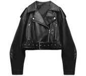Chaqueta de piel sintética de PU para mujer, chaqueta informal de cuero corta con cremallera y solapa para mujer, abrigo de motociclista de calle alta XL negro