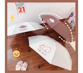 Paraguas de perro oso bonito, paraguas soleado de dibujos animados para mujeres y niños, protector solar plegable portátil ligero, protección UV