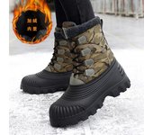 Botas altas de estilo nuevo para exteriores para hombre, botas de escalada de invierno para hombre, zapatos de motociclista para hombre, engrosamiento de terciopelo, estilo británico, modelo popular 39 negro