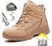 Botas de seguridad indestructibles para hombre, de moda, para exteriores, de caña alta, antigolpes y antipuñaladas, botas industriales de invierno, zapatos de seguridad para hombre. 36
