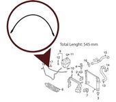 BHC634 Tubo de ventilación del tanque de recuperación de refrigerante del motor 2115010625 para Mercedes E320 E350 E280 Longitud: 545 milímetros